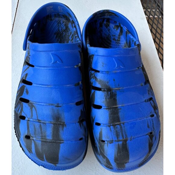 Rugged Shark Brand Blue & Black Clogs Geometric Boy's Size 6W - Picture 7 of 14